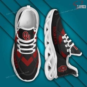 NCAA Oklahoma Sooners Black Crimson Max Soul Sneakers Running Shoes
