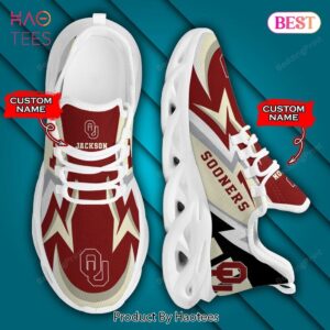 NCAA Oklahoma Sooners Personalized Jackson Red Mix White Max Soul Shoes