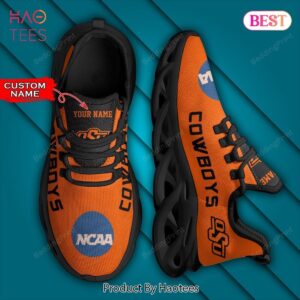 NCAA Oklahoma State Cowboys Personalized Black Orange Max Soul Shoes