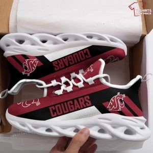 NCAA Washington State Cougars Red Black Max Soul Shoes Running Sneakers