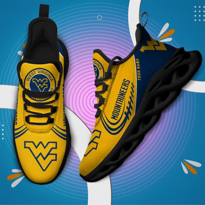 NCAA West Virginia Mountaineers Max Soul Sneaker Custom Name 05 M12