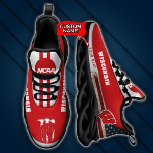 NCAA Wisconsin Badgers Max Soul Sneaker Custom Name 42 M1