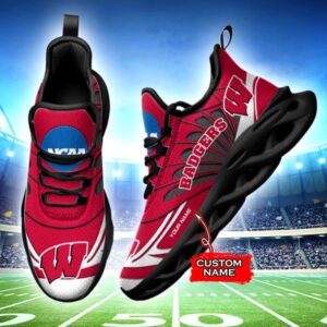 NCAA Wisconsin Badgers Max Soul Sneaker Custom Name 62HTN1968