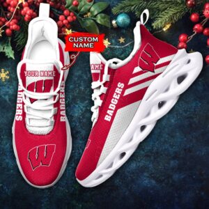 NCAA Wisconsin Badgers Max Soul Sneaker Custom Name 67HTN2172