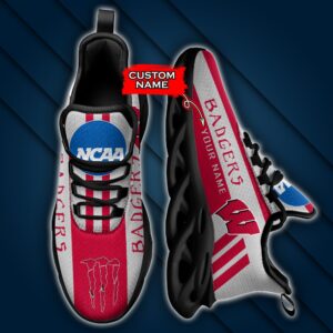NCAA Wisconsin Badgers Max Soul Sneaker Custom Name Style 1