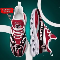 NFL Atlanta Falcons Custom Name Red Black Max Soul Shoes