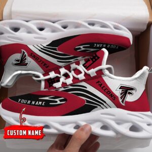 NFL Atlanta Falcons Custom Name Red White Max Soul Shoes