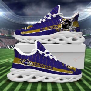 NFL Baltimore Ravens Custom Name Purple Max Soul Shoes