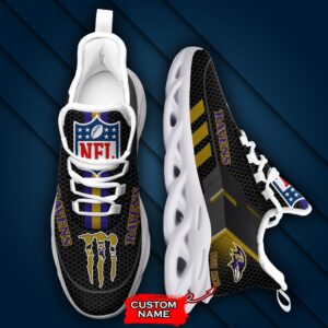 NFL Baltimore Ravens Max Soul Sneaker Monster Custom Name 43M12