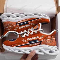 NFL Chicago Bears Custom Name Orange White Stripes Max Soul Shoes