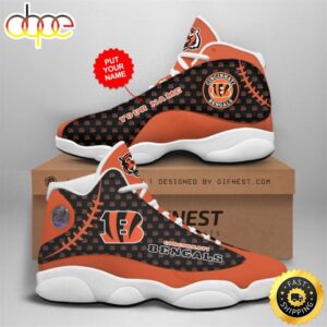 NFL Cincinnati Bengals Custom Name Air Jordan 13 Shoes V3