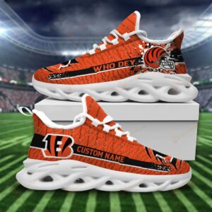 NFL Cincinnati Bengals Custom Name Orange Max Soul Shoes