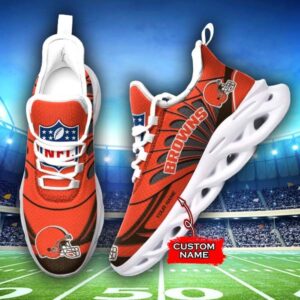 NFL Cleveland Browns Max Soul Sneaker Custom Name 62M12