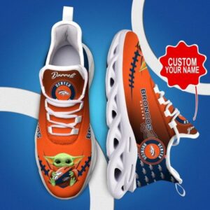 NFL Denver Broncos Custom Name Baby Yoda Max Soul Shoes