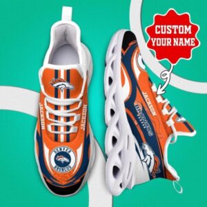 NFL Denver Broncos Custom Name Orange Blue Max Soul Shoes
