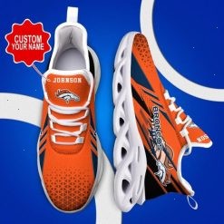 NFL Denver Broncos Custom Name Orange Max Soul Shoes