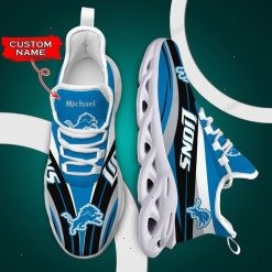 NFL Detroit Lions Custom Name Blue Black Max Soul Shoes V3