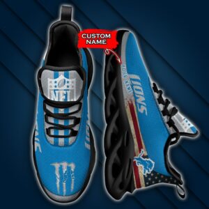 NFL Detroit Lions Max Soul Sneaker Monster Custom Name 42M12