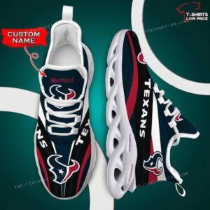 NFL Houston Texans Custom Name Blue Max Soul Shoes Running Sneakers