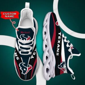 NFL Houston Texans Custom Name Blue Max Soul Shoes V2