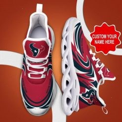 NFL Houston Texans Custom Name Red Max Soul Shoes