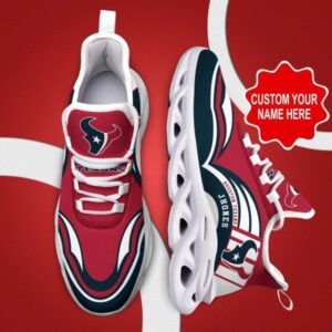NFL Houston Texans Custom Name Red Max Soul Shoes V2