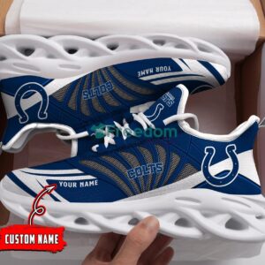 NFL Indianapolis Colts Custom Name Blue Grey Max Soul Shoes