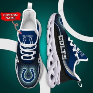 NFL Indianapolis Colts Custom Name Royal Blue Max Soul Shoes