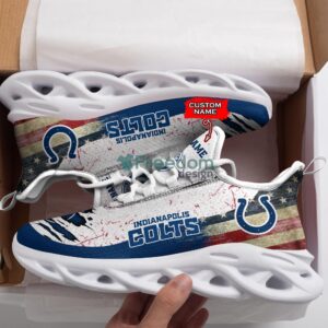 NFL Indianapolis Colts Custom Name White Blue Max Soul Shoes