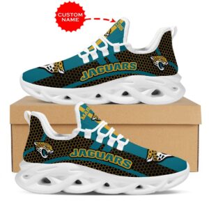 NFL Jacksonville Jaguars Custom Name Teal Black Max Soul Shoes V2