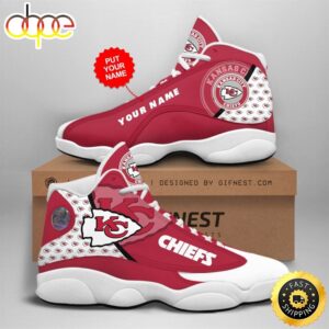 NFL Kansas City Chiefs Custom Name Air Jordan 13 Shoes V2