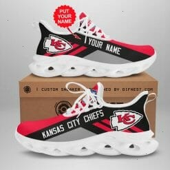 NFL Kansas City Chiefs Custom Name Red Black Max Soul Shoes V2