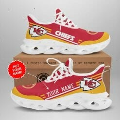 NFL Kansas City Chiefs Custom Name Red Gold Max Soul Shoes