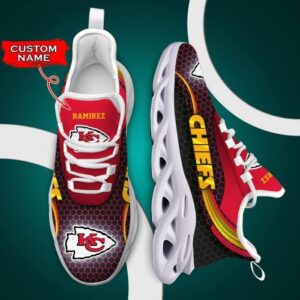 NFL Kansas City Chiefs Custom Name Red Gold Max Soul Shoes V3