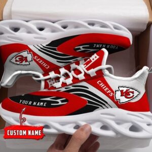 NFL Kansas City Chiefs Custom Name Red White Max Soul Shoes