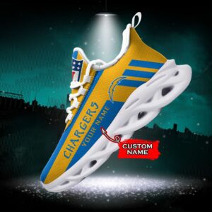 NFL Los Angeles Chargers Max Soul Sneaker Custom Name 40M12