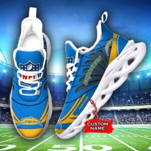 NFL Los Angeles Chargers Max Soul Sneaker Custom Name 62M12