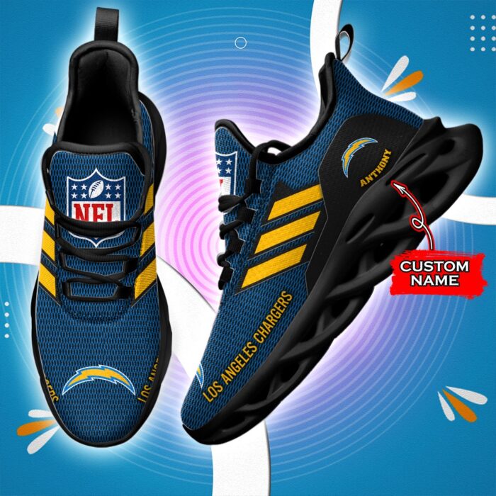 NFL Los Angeles Chargers Max Soul Sneaker Custom Name Ver 7