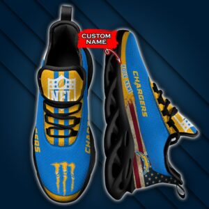 NFL Los Angeles Chargers Max Soul Sneaker Monster Custom Name 42M12