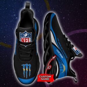 NFL Los Angeles Chargers Max Soul Sneaker Monster Custom Name Style 2