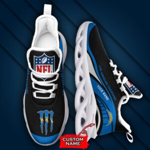 NFL Los Angeles Chargers Max Soul Sneaker Monster Custom Name Style 2