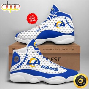 NFL Los Angeles Rams Custom Name Air Jordan 13 Shoes V3