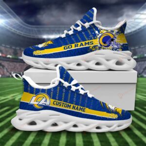 NFL Los Angeles Rams Custom Name Blue Golden Max Soul Shoes