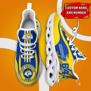 NFL Los Angeles Rams Custom Name Number Hot Trending Max Soul Shoes