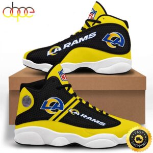 NFL Los Angeles Rams Yellow Black Stripes Air Jordan 13 Shoes