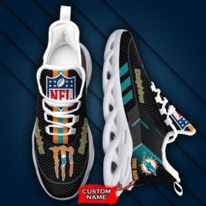 NFL Miami Dolphins Max Soul Sneaker Monster Custom Name 43M12