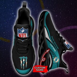 NFL Miami Dolphins Max Soul Sneaker Monster Custom Name Style 2