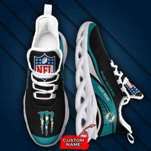 NFL Miami Dolphins Max Soul Sneaker Monster Custom Name Style 2