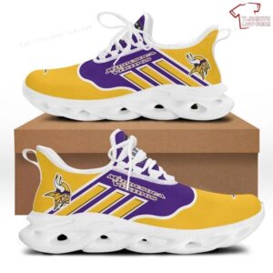 NFL Minnesota Vikings Yellow Purple Pattern Max Soul Sneakers Sport Shoes