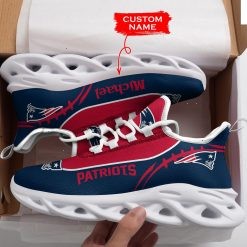NFL New England Patriots Custom Name Dark Blue Max Soul Shoes V3